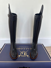 Load image into Gallery viewer, Gallors boot - Navy croco and navy box mix - front central zip.