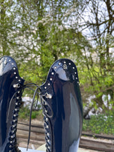 Load image into Gallery viewer, Cavallo bespoke Navy Patent lace up boots - offer !

