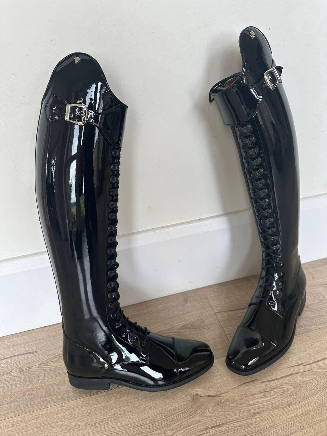 petrie Florence black patent sale boot.