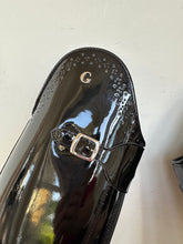 Load image into Gallery viewer, Gallors boot order - Patent black front central zip with brouge top.
